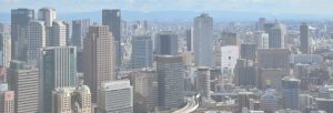 大阪市の上空からの風景